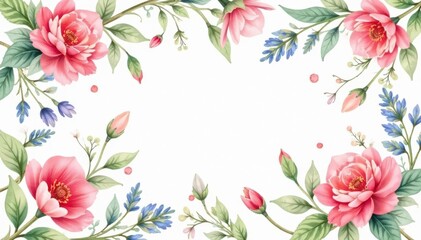 Delicate watercolor floral pattern, perfect for spring events , nature, flyer, pattern