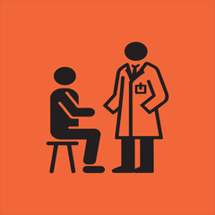 Doctor patient consultation simple icon illustration
