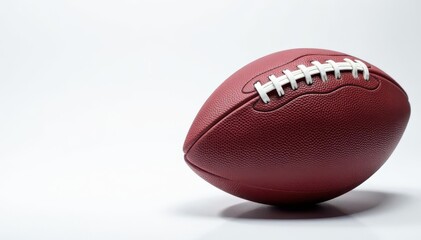 Close-up of American football on white background, defeat, classic