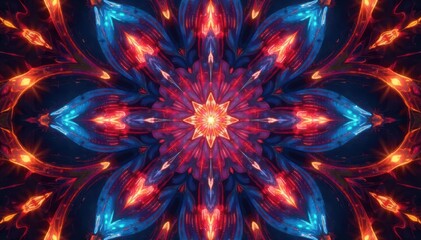 Symmetrical kaleidoscope with swirling lines and sharp angles, kaleidoscopic pattern, geometric art, art