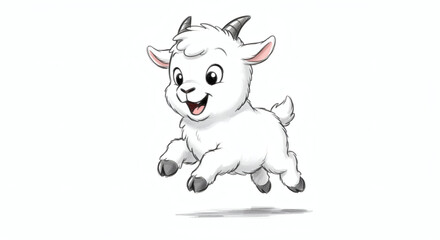 Naklejka premium white Goat