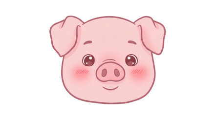 Fototapeta premium pink pig isolated on white