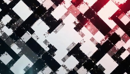 Interlocking squares create a bold, black and white grid , graphic design, square, design