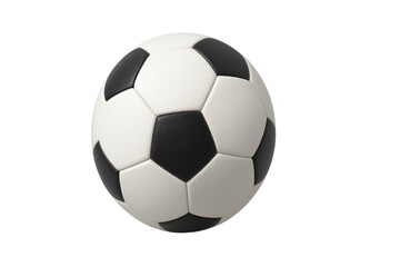 Naklejka premium Black and white soccer ball with pentagon and hexagon panels isolated on transparency background