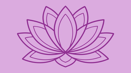Purple lotus flower line art background
