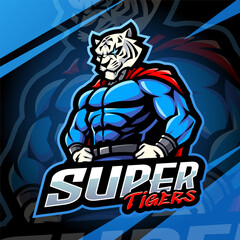 Super tiger esport mascot logo design