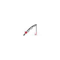 Fishing rod icon flat vector design