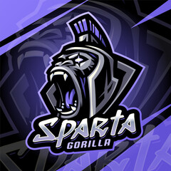 Sparta gorilla esport mascot logo design