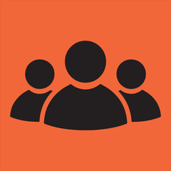 Simple group of three people icon illustration