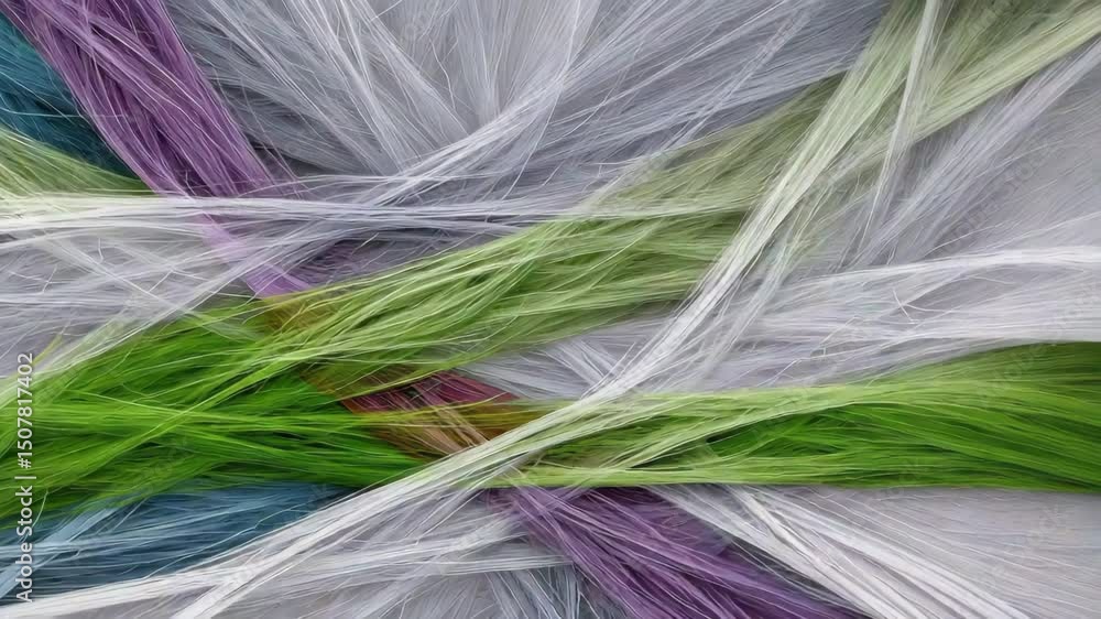 Poster crosshatch design decorative abstract colorful fibers in delicate interwoven patterns and textures