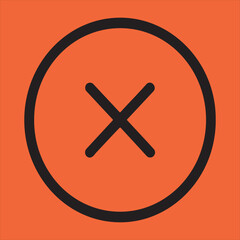 Obraz premium Simple cross mark in circle silhouette