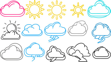 Fototapeta premium Flat Design Weather Icons - simple vector, isolated on white background 