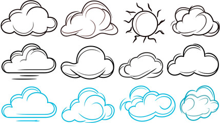 Flat Design Weather Icons - simple vector, isolated on white background   