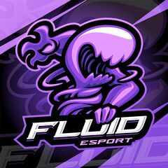 Fluid monster esport mascot logo design