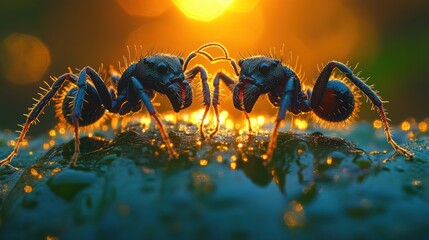 ants on leaves