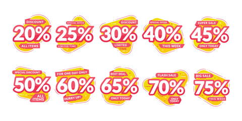 Special discount number Badge Design set