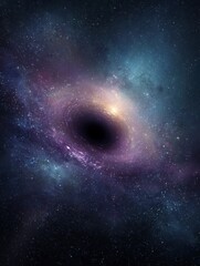 Naklejka premium Cosmic Swirl with Black Hole