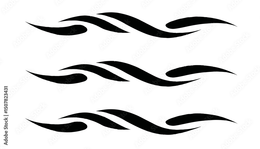 Poster hand drawn swoosh and swash underline stroke set with calligraphic swirl elements vector illustratio