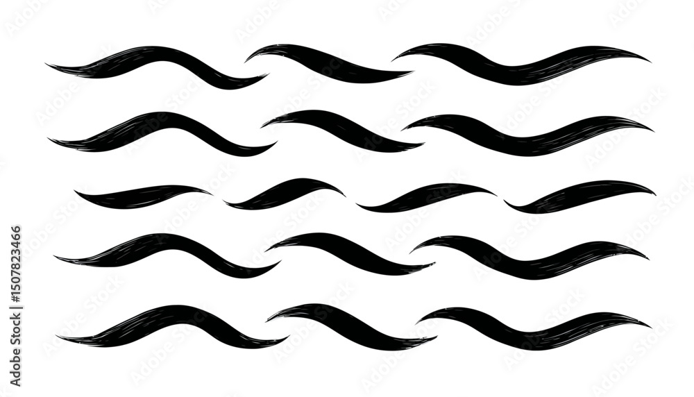 Poster hand drawn swoosh and swash underline stroke set with calligraphic swirl elements vector illustratio