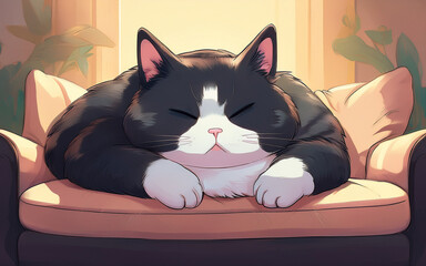 cat on sofa