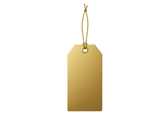 golden Tag Isolated on Transparent Background