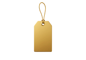 golden Tag Isolated on Transparent Background