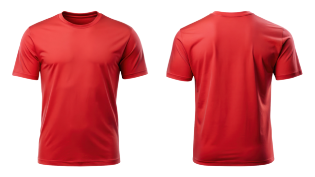 red t shirt isolated on white background
