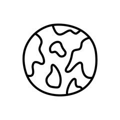 Earth line icon with hand drawn doodle design style for graphic elements