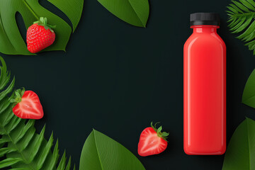 Strawberry Smoothie created with Generative AI Technology, ai, generative
