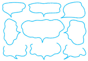 クレヨン素材　手描きのふきだしセット