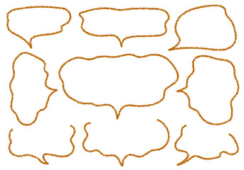 Fototapeta premium クレヨン素材 手描きのふきだしセット