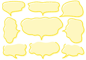 クレヨン素材　手描きのふきだしセット