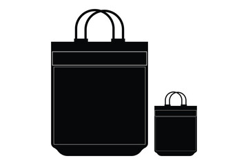 bag icon, black bag isolated on white background.