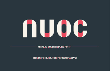 Modern Geometric Display Font for decorative, fashion, Creative Font, vector, Layout.