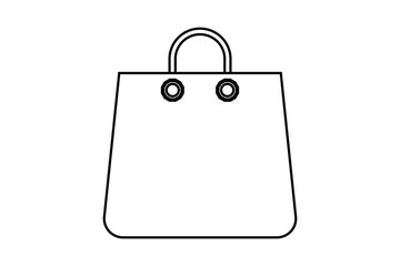 bag icon, black bag isolated on white background.