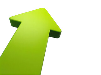 A bold green upward arrow against a clean white background, symbolizing growth.