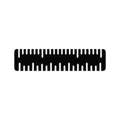 Fototapeta premium Black Ruler Icon With Measurement Lines On A Transparent Background Design