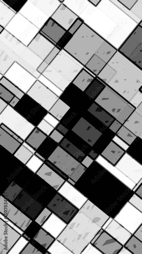Poster black and white squares with a grey pattern and a white border. suitable for modern graphic design p