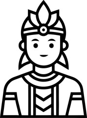 Dayak Man in Traditional Dress Icon