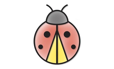 てんとう虫のかわいいイラスト素材