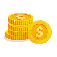 Stack of shiny gold coins symbolizing wealth and prosperity.