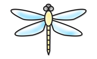 トンボのシンプル線画イラスト素材