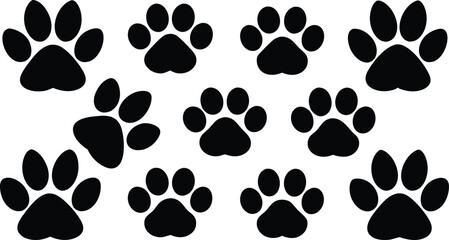 Paw Prints A Collection of Diverse Black Paw Print Illustrations