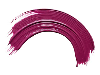 Vibrant magenta paint stroke on a white background showcasing artistic expression.
