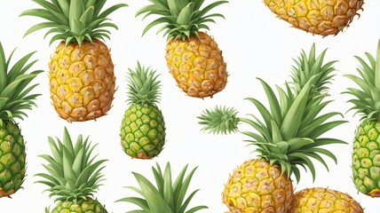 Pineapples Pattern Tropical Fruit Food