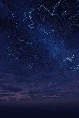 Starry Night Sky with Digital Art.