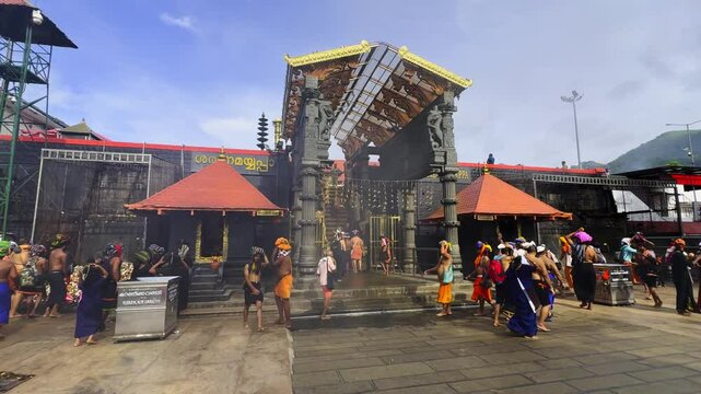Shabarimale God swamy ayyappa temple in kerala, india - may 15th 2025