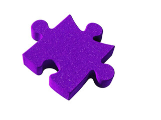 A vibrant purple puzzle piece on a clean white background.