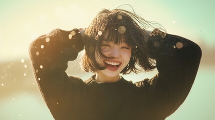 笑顔の女性