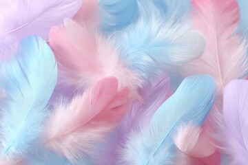 Obraz premium Pastel Colored Feathers Background Design